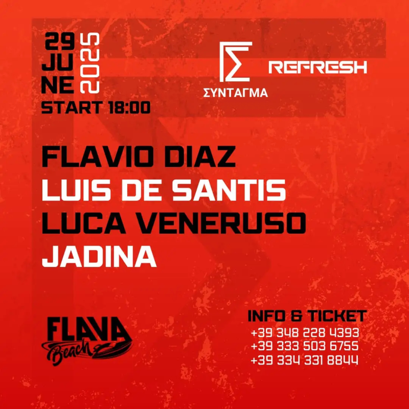 Flavio Diaz per Refresh al Flava Beach